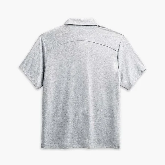 Ministry of Supply Heather Grey Short Sleeve Zip Polo Shirts